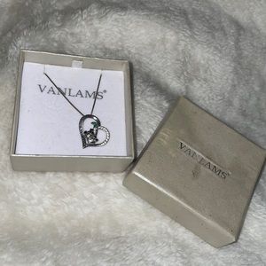 Panda necklace that says keep my in your heart Sterling silver